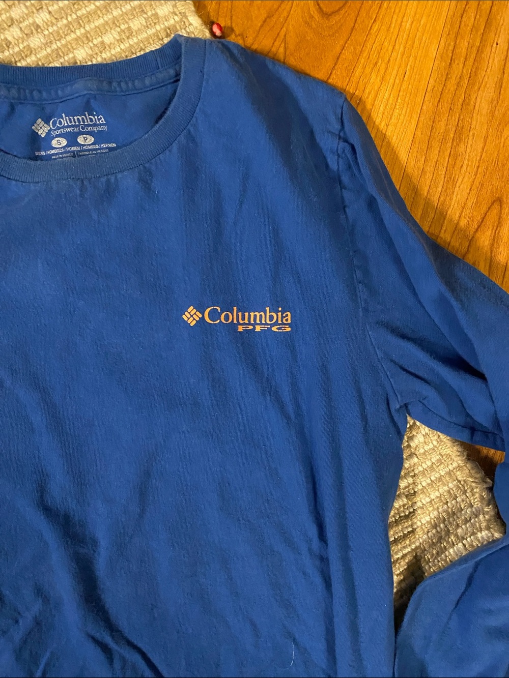 Columbia Blue PFG Long Sleeve Crew Shirt S - Picture 3 of 4